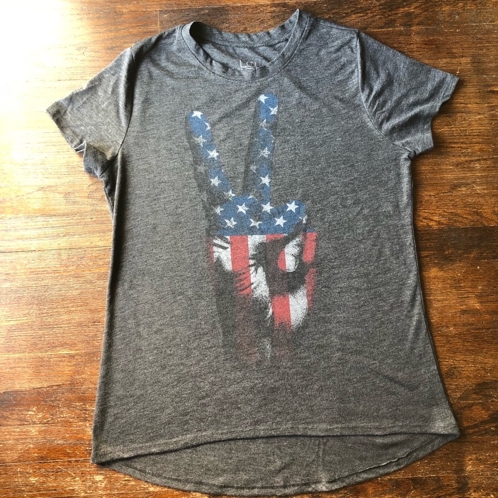 Hi Lo American Peace Tee LOL Vintage size Large